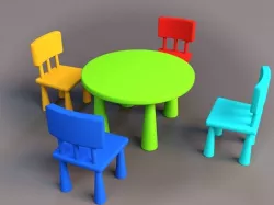 Kids Table n Chairs 3D model