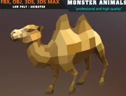 Low Poly Camel Cartoon 3D Model Animated - Game Ready Low-poly  3D model