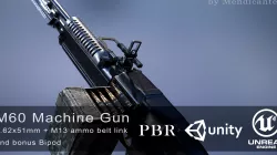 M60 machine gun Low-poly  3D model