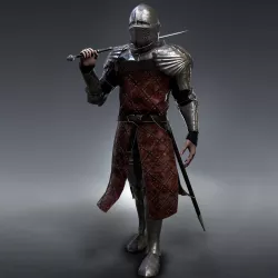 Medieval Knight rigged Low-poly  3D model
