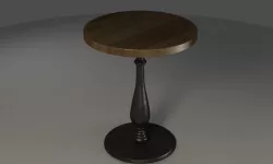 Metal Lathe Leg Coffee Round Table 3D model