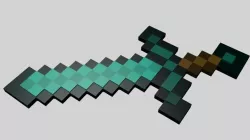 Minecraft diamond sword Low-poly  3D model