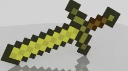 Minecraft gold sword Low-poly  3D model