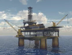 Oil rig textured 3D model