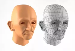 Old Man Head 3d Model Low-poly  3D model
