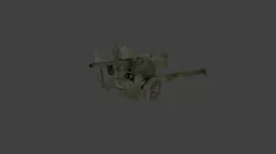 Ordnance QF 6 pounder 57mm M1 anti-tank gun Low-poly  3D model