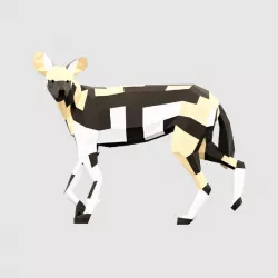 Painted Wolves Low-poly  3D model