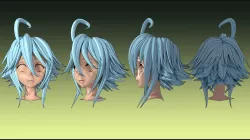 Papi hair style 3D model