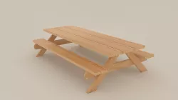 Picnic Bench Lowpoly Low-poly  3D model