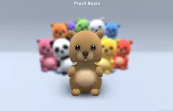 Plush Bears Low-poly  3D model