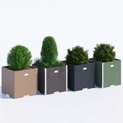 Polyrattan planter two 3D model