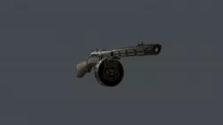 PPSH-41 WW2 SMG Low-poly  3D model