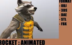 Rocket Low-poly  3D model