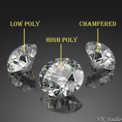 Round Diamond Brilliant Faceting Ideal Cut Low-poly  3D model