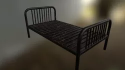 Single Bed Low-poly  3D model