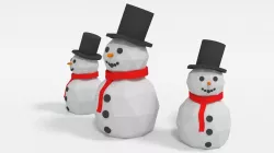 Snowman Low-poly  3D model