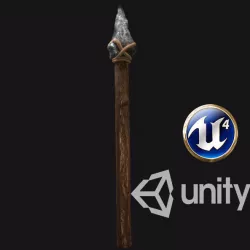 Spear Stone Age-Primal PBR Low-poly  3D model