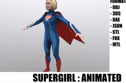 Supergirl Low-poly  3D model