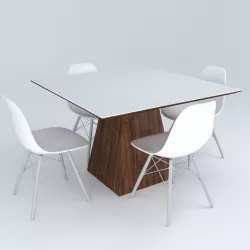 Table and Eames Chairs 3D model