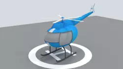 Toon Helicopter Low-poly  3D model