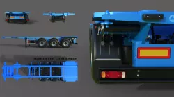 Trailer for containers  3D model