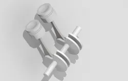 twin inline piston crank assembly