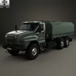Ural Next Flatbed Canopy Truck 2016 3D model