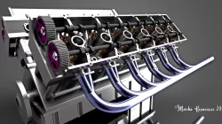 V12 Car Engine 3D model