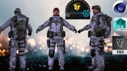 Whitenight Army Man Game 3D Model Ringing VR  AR  low-poly 3D Low-poly  3D model