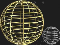 Wire Sphere Low-poly  3D model