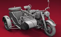 ww2 R75 Motorcycle HighPoly Model with mg42 3D model