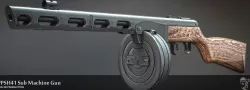 WWII Russian PPSH41 Sub Machine gun 3D model
