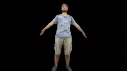 Young man T pose A pose 3D model