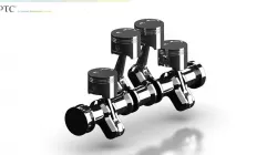 4 cylinder crankshaft with pistons