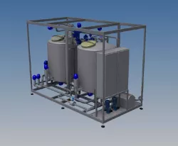 CIP set, 1000 litre, dual tank, single stream