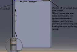  Dampening device for wind breaker doors