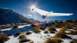 Mid-tube onewing EDF model aircraft. 