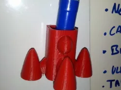 Starship freezer magnet pen holder