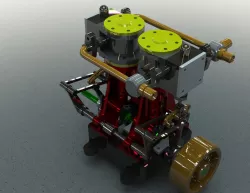 Twin cylinder steam engine 