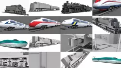 10 Train Collection 3D Models 
