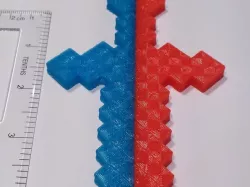 2 Part Minecraft Sword - Printable in 2 Colors