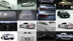 4 in 1 Affekta futuristic sci-fi hover and luxury sport cars 3D Model Collection
