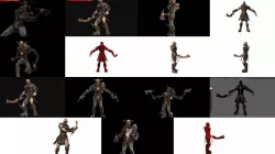 A large collection of fantasy creatures and knights 