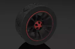 a simple car alloy wheel with tire- amu
