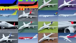 Aircraft 3D Models with 85 Airline Textures 3D Model Collection