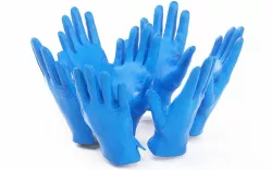 Blue Leather Gloves Low-poly  3D model