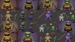 Chibi Mutant Ninja Turtles 3D Model Collection