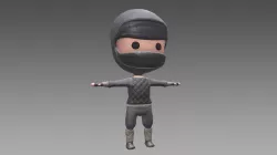 Chibi Ninja Low-poly  3D model