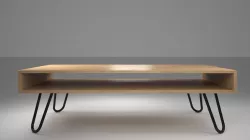 Coffee Table with Bare Steel Hairpin Legs Low-poly  3D model