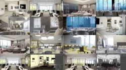 Corona C4D Scene files - 5 Interior Scenes 3D Model Collection